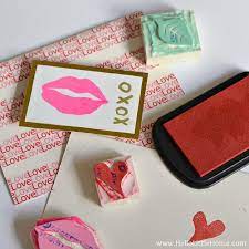 Now, it's time to glue the rubber to your wood pieces to make the actual stamps. How To Make Stamps At Home Fun Easy Tutorial Hello Little Home