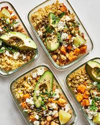 Recipe Cauliflower Rice Lunch Bowl With Sweet Potatoes And Chickpeas Recipe Lunch Bowl Cheap Lunch Lunch Bowl Recipe