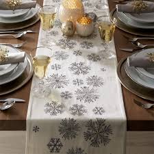 Shop Snowfall Embroidered Table Runners Embroidered In Silver And Gold On Ivory Sat Christmas Table Decorations Holiday Table Linens Embroidered Table Runner