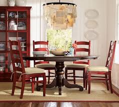 Wynn Ladderback Chair In Red Pottery Barn Black Pedestal Table Red Dining Chairs Dining Chairs Furniture