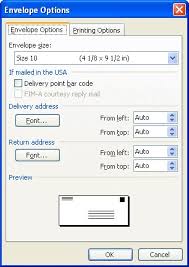 Default Envelope Margins (Microsoft Word)