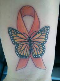 Leukemia Survivor Orange Ribbon Butterfly Tattoo Butterfly Tattoo Leukemia Ribbon Orange Ribbon Tattoo