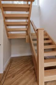 Www Stockwell Ltd Co Uk Sleeper Tread Open Rise Dog Leg Stair In American White Oak Staircase Design Loft Staircase Stairs Design Interior