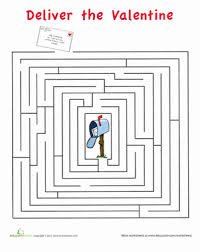 Try one of our printable valentine's day mazes. Valentine Maze Worksheet Education Com