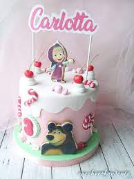 Zuccherofondente Masha And The Bear Cake Torta Per Festa Torte Di Compleanno Torta Con Personaggi