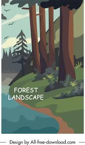 Find images of landscape paintings. Forest Landscape Painting Colorful Retro Decor Free Vector In Adobe Illustrator Ai Ai Format Encapsulated Postscript Eps Eps Format Format For Free Download 1 56mb