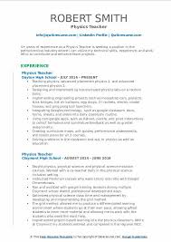 Resume format for teaching jobs popular format for resume for … Physics Teacher Resume Samples Qwikresume