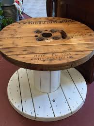 Hand Painted Spool Table Made From Old Cable Spool Cable Spool Wood Spool Tables Wooden Spool Tables