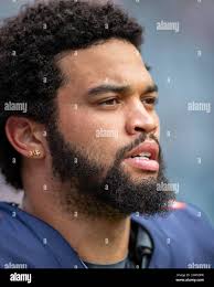 August 17, 2024: Chicago Bears quarterback #18 Caleb Williams warms up  before the game against the Cincinnati Bengals in Chicago, IL. Mike Wulf/CSM  (Credit Image: © Mike Wulf/Cal Sport Media Stock Photo