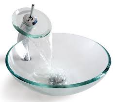kraus clear glass vessel sink and