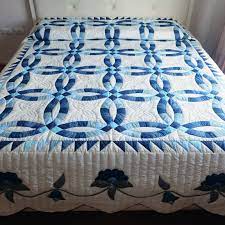 Quilt Double Wedding Ring Amish Handmade Quilt Patchwork Etsy
