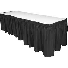 Genuine Joe Nonwoven Table Skirts Black 1 Each Quantity Walmart Com Table Skirt Black Linen Black Table