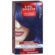 Back in march i bleached my hair so i could dye it pastel pink and by now the color has faded and i'm left with bleach blonde hair. Vidal Sassoon Pro Series Hair Color 1bb Midnight Muse Blue Walmart Com In 2020 Blue Black Hair Color Midnight Blue Hair Dyed Hair Blue