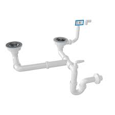 Snappytrap universal drain kit for bathroom sinks. 3 Drain S Trap Siphon For Double Bowl Sinks With Machine Connection And Overflow Nova