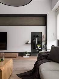 Modern living room interior with sofa and green plants,lamp,table on dark wall background. 99 Comfy Home Interiors Design Ideas For Living Room Living Room Modern House Interior Room Design