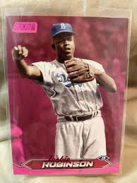 Jackie Robinson 2024 Stadium Club Pink Brooklyn Dodgers #28 HOF