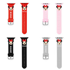 Details About Cute Minnie Mouse Silicone Sport Band For Apple Watch Series 4 3 2 1 Wrist Strap
