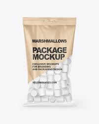 Download Bag With Marshmallows Mockup In Bag Sack Mockups On Yellow Images Object Mockups PSD Mockup Templates