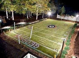 O Lucky Football Field In The Backyard Great Dream Would Work Perfect With Stevie Because He Lo Backyard Football Party Backyard Sports Backyard Playground
