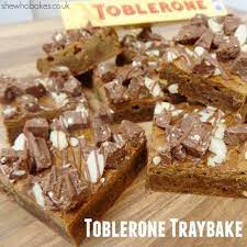 Toblerone Traybake By She Who Bakes Tray Bake Recipes Cake Baking Recipes Tray Bakes
