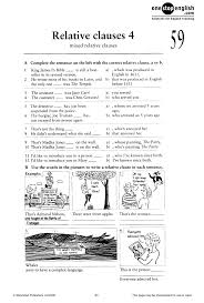 Today we're going to look at something that's very important for all of you go natural we use relative clauses to to join two sentences or to add information to a sentence. Relative Clauses Review Exercises 4