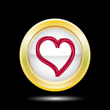 Red heart icon on black background. Abstract Red Heart In A Golden Round Frame On A Black Background Heart Realistic Heart In Frame Template Design For Stock Vector Illustration Of Beautiful Greeting 89237186