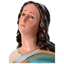Inmaculada Concepción Murillo fibra de vidrio coloreada 105 cm ojos vidrio 