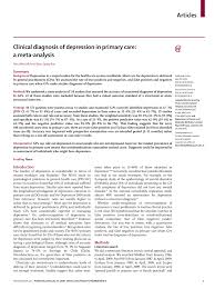 Pdf Clinical Diagnosis Of Depression In Primary Care A Meta Analysis