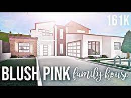 Blush Pink Family House 161k Bloxburg Youtube Bloxburg Houses House Bloxburg Family House