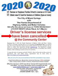 If above photo id has no. Florida Driver S License Renewal Replacement Service Cancelled City Of Miami Springs Florida Official Website