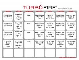 turbo fire workout calendar print a