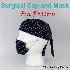 Surgical Cap And Face Mask Pretend Play Free Pattern Agnes Creates Hat Patterns To Sew Scrub Hat Patterns Scrub Cap Pattern