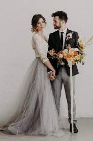 25 Edgy Bridal Separates That Inspire Edgy Bridal Grey Wedding Dress Edgy Wedding