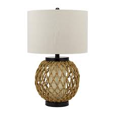 This product belongs to home , and you can find similar products at all categories , lights & lighting , led lamps , led table lamps. Cresswell 29 In Hemp And White Glass Coastal Table Lamp Bm1358 01 The Home Depot