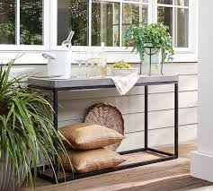 Sloan Concrete Iron Console Table Outdoor Console Table Apartment Patio Furniture Iron Console Table