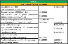 Variable Costing Income Statement Examples How It Is Prepared