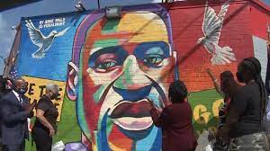 Houston mayor sylvester turner hands floyd's family a proclamation during tuesday's funeral. George Floyd Honored With Mural In Third Ward On Week Of Birthday And Encourages People To Vote Abc13 Houston