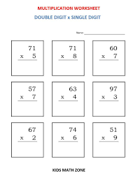 Multiplication math worksheet for grade 3. Multiplication Double Digit X Single Digit 10 Printable Etsy 3rd Grade Math Worksheets Multiplication Worksheets Math Worksheets