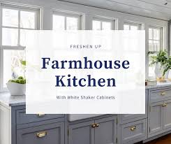 White kitchen cabinets complete this warm and cozy look in a bright, clean and beautiful way. Freshen Up A Farmhouse Kitchen With Shaker Cabinets Best Online Cabinets
