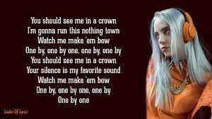 Darkroom and interscope records released it as the lead single from the netflix drama series 13 reasons why ' s second season soundtrack. Billie Eilish You Should See Me In A Crown Lyrics Youtube