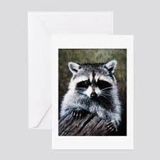 Surprise your friends and family by sending them a funny birthday ecard from 123cards.com! Raccoon Greeting Cards Cafepress