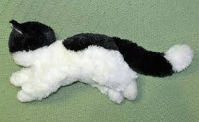 Black And White Cat Stuffed Animal Aurora Tuxedo Cat Stuffed Animal Black White Kitten 11 Oreo Kitty Laying Toy Aurora Stuffed Animal Cat Tuxedo Cat White Kittens