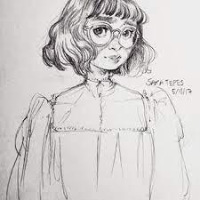 Impulsively Snipped My Bangs Today And Decided To Draw A New Cute Lil Drawing For My Profile I Wish I Was This Cute In Real Life Sketches Sketch Book Drawings