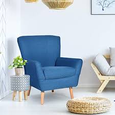 Yaheetech velvet club chair accent arm chair upholstered barrel chair with armrest for living room bedroom navy blue. Blue Accent Chairs Light Royal Blue Teal Indigo Etc