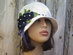 Vintage Style Cotton Hat With Flowers, Cotton Brimmed Hat, 20's Style Hat,  Flower Chemo Hat,light Weight Brimmed Hat,cotton Cloche,chemo Hat