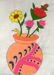 Still life acrylic painting | flower pot drawing like, comment and subscribe for more how to make drawing videos. Art Flower Pot Created By Abha Rani Cool Art India Bird Drawing For Kids Flower Illustration Art Drawings Sketches Simple