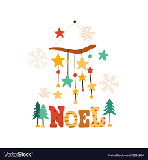 Christmas Wind Chimes Flat Royalty Free Vector Image