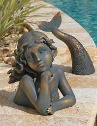 The mermaid of langelinie cove wall decor. 2 Piece Sea Mermaid Garden Decor Mermaid Statues Garden Statues Statue