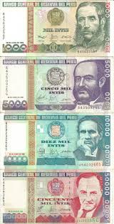 Billetes De 1000 5000 10000 Y 50000 Intis Anverso Banknotes Money Money Notes Money Design