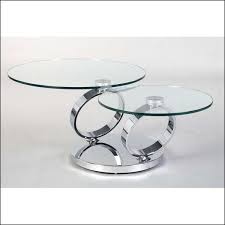 Swivel Glass Top Coffee Table Mebel Minimalis